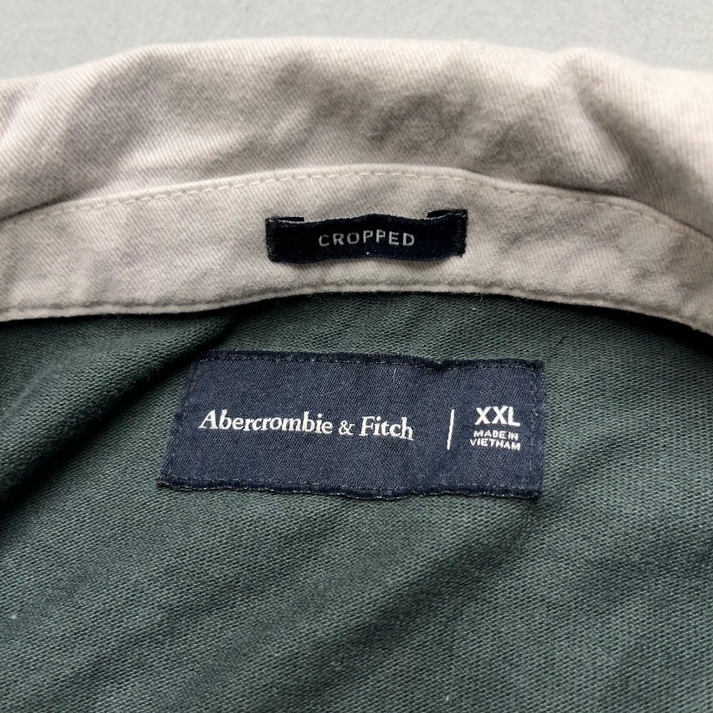 VTG Abercrombie & Fitch Guinness Rugby Shirt XXL Green Cropped Long Sleeve Polo‎ - Picture 2 of 11